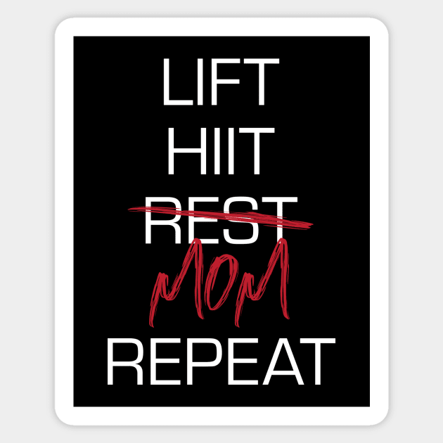 Workout Parent Repeat Sticker by Bored Mama Design Co.